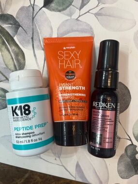Set of travel size hair products never opened